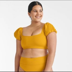 👙 Knix Puffy Sleeve Swim Top NWT 💛
